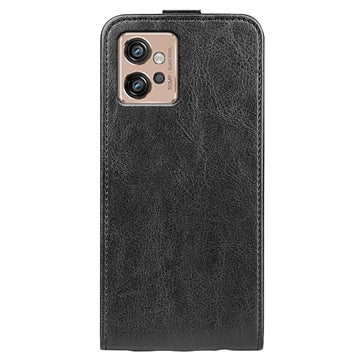 Motorola Moto G32 Vertikal Flip Taske med Kortholder - Sort