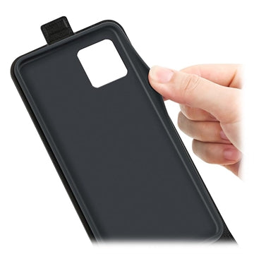 Motorola Moto G32 Vertikal Flip Taske med Kortholder - Sort