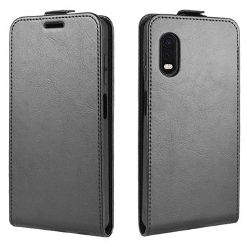 Samsung Galaxy Xcover Pro Vertikal Flip Taske med Kortholder - Sort