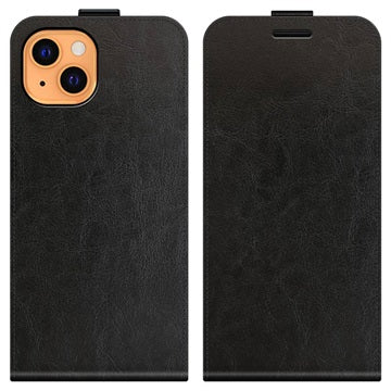 iPhone 13 Vertikal Flip Cover med Kortholder - Sort