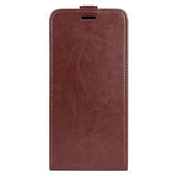 iPhone 14 Pro Vertikal Flip Taske med Kortholder - Brun