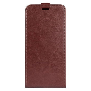 iPhone 14 Pro Vertikal Flip Taske med Kortholder - Brun