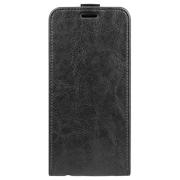iPhone 15 Vertikal Flip Taske med Kortholder - Sort