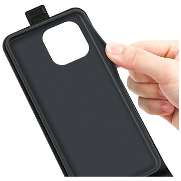 iPhone 15 Pro Max Vertikal Flip Taske med Kortholder - Sort