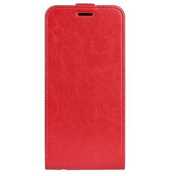 iPhone 15 Pro Vertikal Flip Taske med Kortholder - Rød