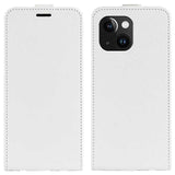 iPhone 15 Vertikal Flip Taske med Kortholder - Hvid