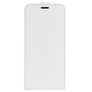 iPhone 15 Vertikal Flip Taske med Kortholder - Hvid
