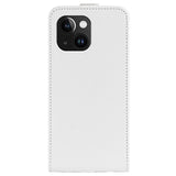 iPhone 15 Vertikal Flip Taske med Kortholder - Hvid