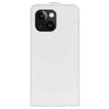 iPhone 15 Vertikal Flip Taske med Kortholder - Hvid