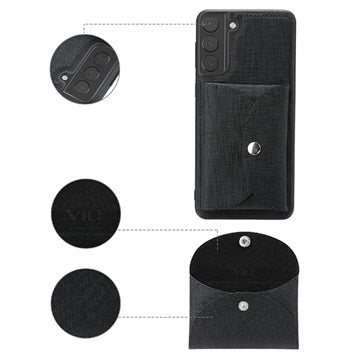 Vili T Samsung Galaxy S21+ 5G Cover med Magnetisk Pung - Sort