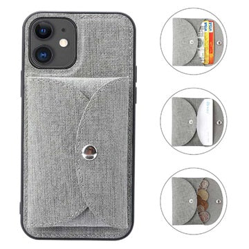 Vili T iPhone 12/12 Pro Cover med Magnetisk Pung - Grå