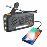 WR-6B Solar-håndsving nødradio DAB med LED-lommelygte - sort