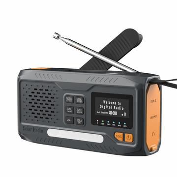 WR-6B Solar-håndsving nødradio DAB med LED-lommelygte - sort