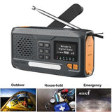 WR-6B Solar-håndsving nødradio DAB med LED-lommelygte - sort