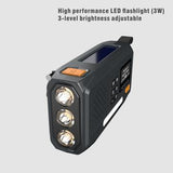 WR-6B Solar-håndsving nødradio DAB med LED-lommelygte - sort