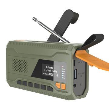 Bærbar Solar Håndsving Nødradio m. LED Lommelygte, Powerbank WR-6D - DAB/FM, 4500mAh