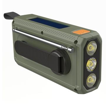Bærbar Solar Håndsving Nødradio m. LED Lommelygte, Powerbank WR-6D - DAB/FM, 4500mAh