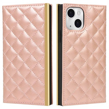 iPhone 13 Pung Taske med Makeup Spejl - Rødguld