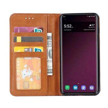 Samsung Galaxy S10 Pung Taske med Stativ - Brun