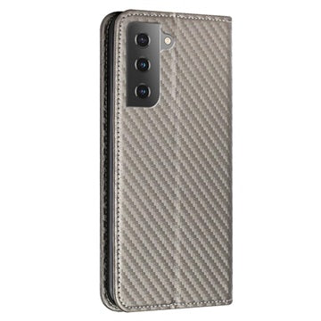 Samsung Galaxy S22 5G Coverpung - Kulfiber - Grå