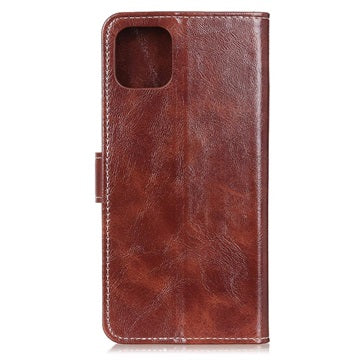 iPhone 12 mini Pung Taske med Magnetisk Lukning - Brun