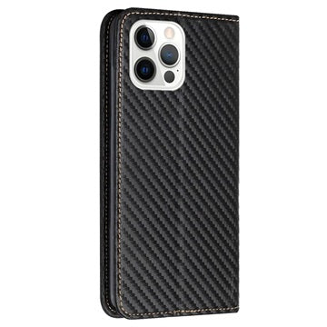 iPhone 14 Pro Pung Cover - Karbonfiber - Sort