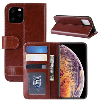 iPhone 11 Pro Max Pung Taske med Magnetisk Lukning - Brun
