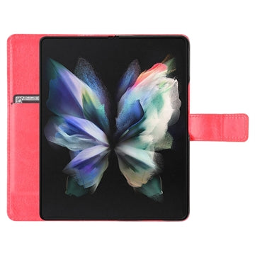 Samsung Galaxy Z Fold4 Pung Cover med Kortlomme - Rød