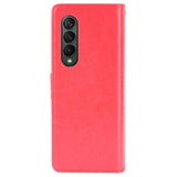 Samsung Galaxy Z Fold4 Pung Cover med Kortlomme - Rød