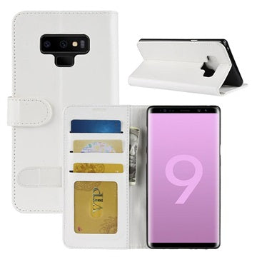 Samsung Galaxy Note9 Pung Taske med Stativ og Magnetisk Lukning - Hvid