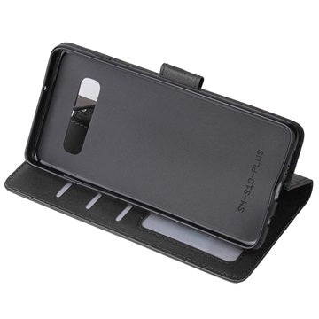 Samsung Galaxy S10+ Pung Taske med Stativ - Sort
