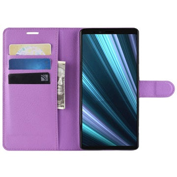 Sony Xperia 1 Pung Taske med Stativ - Lilla