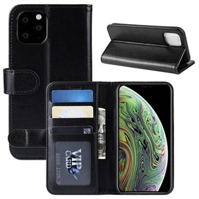 iPhone 11 Pro Pung med Stativ og Magnetisk Lukning - Sort