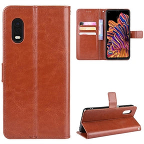 Samsung Galaxy Xcover Pro Pung Taske med Magnetisk Lukning - Brun