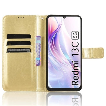 Xiaomi Redmi 13C 5G/Poco M6 Pung Cover med Magnetisk Lukning - Guld