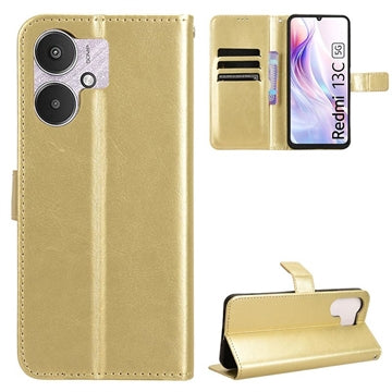 Xiaomi Redmi 13C 5G/Poco M6 Pung Cover med Magnetisk Lukning - Guld