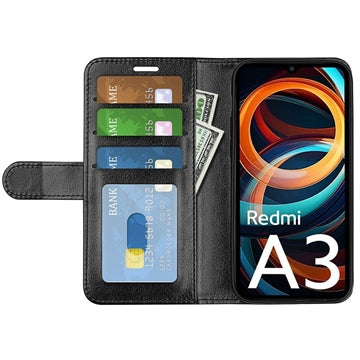 Xiaomi Redmi A3 Pung Cover med Magnetisk Lukning - Sort