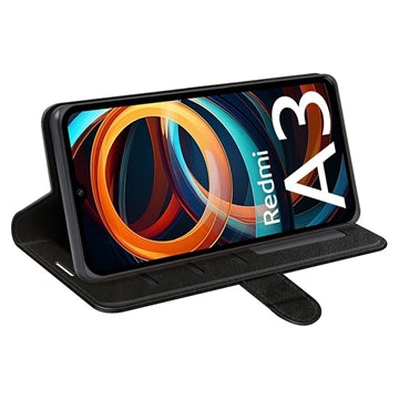 Xiaomi Redmi A3 Pung Cover med Magnetisk Lukning - Sort
