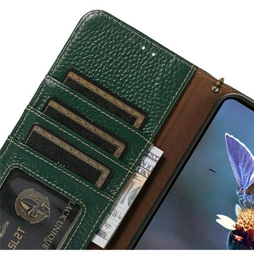 Google Pixel 10a Pung læder cover med RFID - grøn