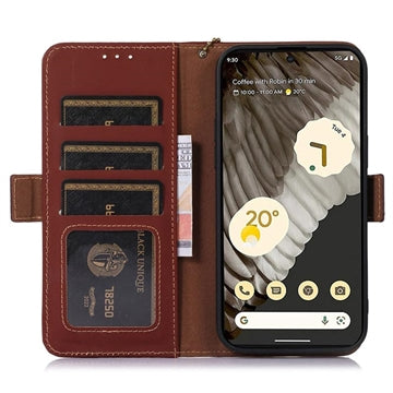 Google Pixel 7a Læderpung med RFID - Brun