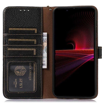 Sony Xperia 1 V Læderpung med RFID - Sort