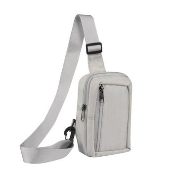 Vandafvisende bryst- og skuldertaske i nylon - passer til 6.5"- 7.2" telefoner - Beige
