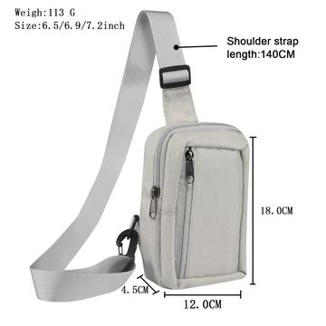 Vandafvisende bryst- og skuldertaske i nylon - passer til 6.5"- 7.2" telefoner - Beige