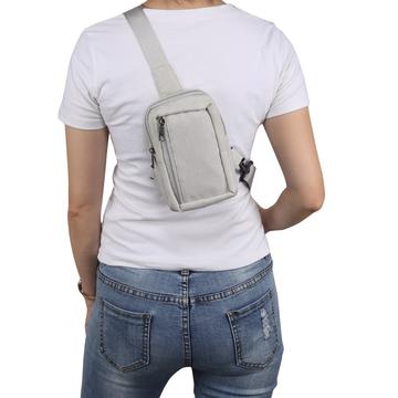 Vandafvisende bryst- og skuldertaske i nylon - passer til 6.5"- 7.2" telefoner - Beige