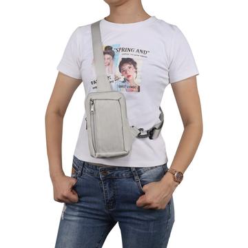 Vandafvisende bryst- og skuldertaske i nylon - passer til 6.5"- 7.2" telefoner - Beige