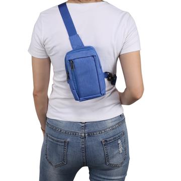 Vandafvisende bryst- og skuldertaske i nylon - passer til 6.5"- 7.2"-telefoner - blå