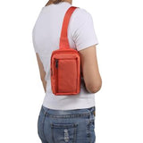 Vandafvisende bryst- og skuldertaske i nylon - passer til 6.5"- 7.2"-telefoner - orange