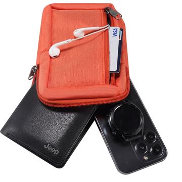 Vandafvisende bryst- og skuldertaske i nylon - passer til 6.5"- 7.2"-telefoner - orange