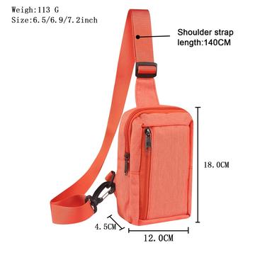 Vandafvisende bryst- og skuldertaske i nylon - passer til 6.5"- 7.2"-telefoner - orange