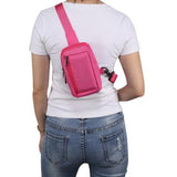 Vandafvisende bryst- og skuldertaske i nylon - passer til 6,5"- 7,2"-telefoner - pink